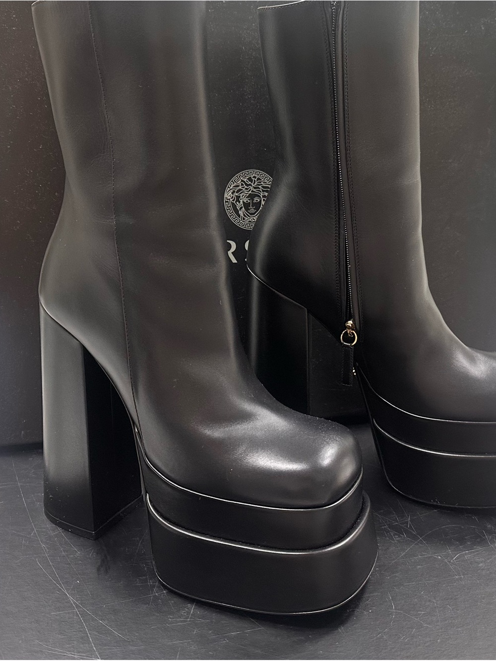 Versace Aevitas Platform Ankle Boots Black 36.5